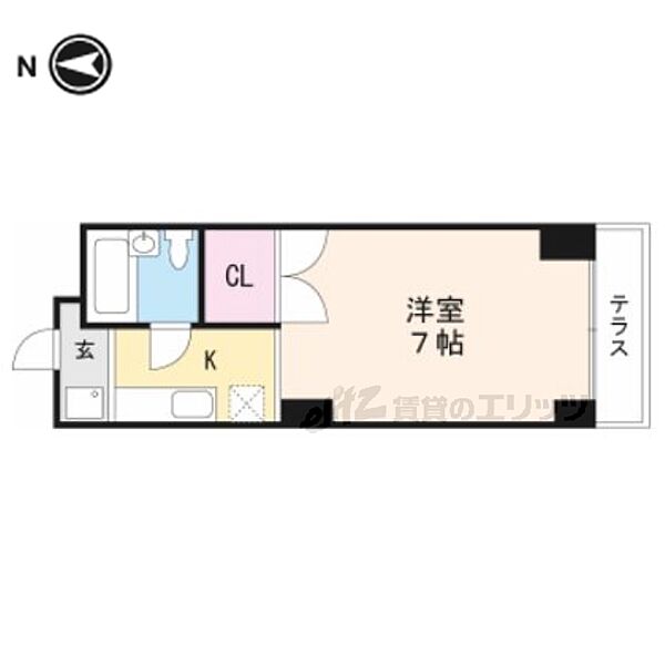 京都府京都市山科区大宅桟敷(賃貸マンション1K・1階・16.90㎡)の写真 その2