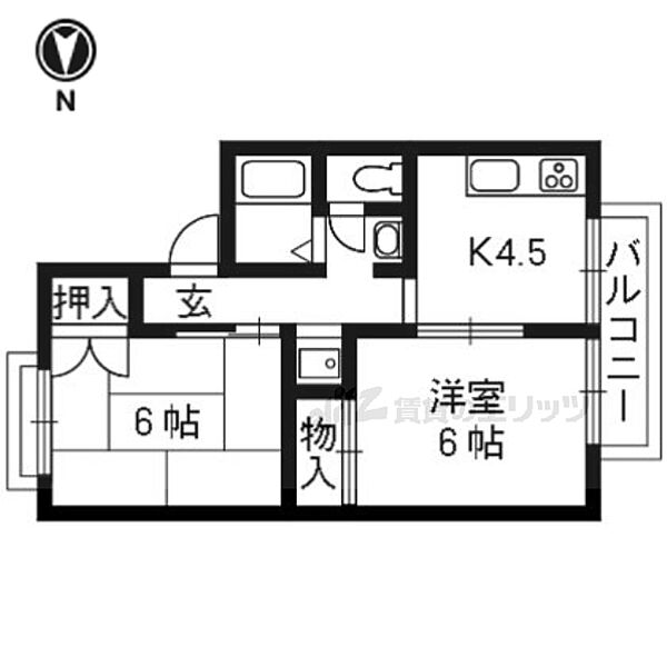 パレーシャル離宮 B101｜京都府京都市西京区牛ケ瀬林ノ本町(賃貸アパート2DK・1階・41.00㎡)の写真 その2