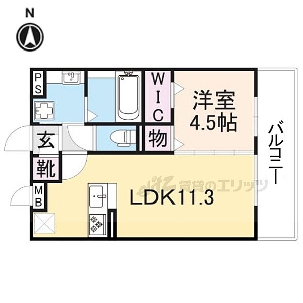 SEJOUR YUTOHA 303｜京都府宇治市木幡正中(賃貸アパート1LDK・3階・40.07㎡)の写真 その2