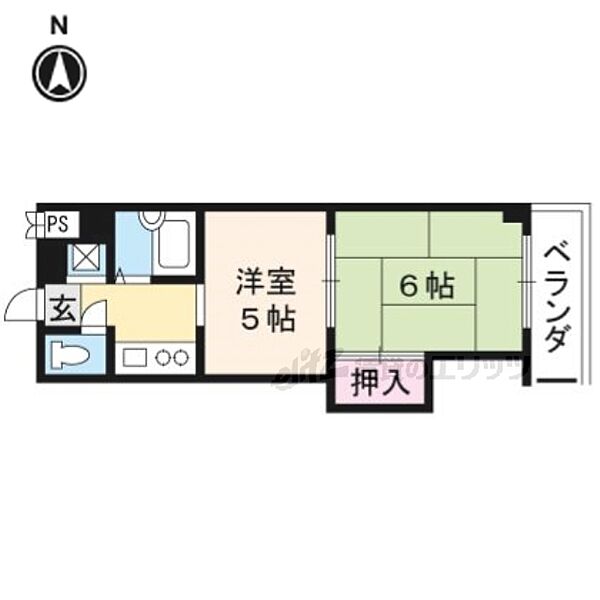 京都府京都市右京区西京極佃田町(賃貸マンション2K・3階・28.00㎡)の写真 その2