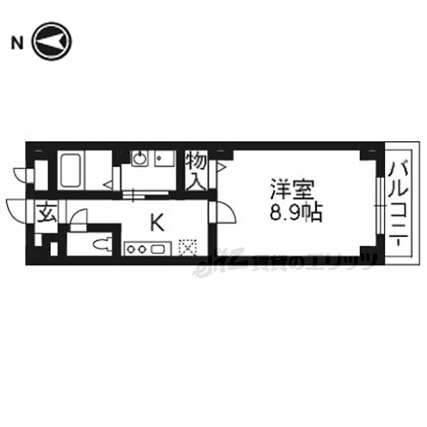 京都府京都市南区東九条明田町(賃貸マンション1K・3階・28.37㎡)の写真 その2