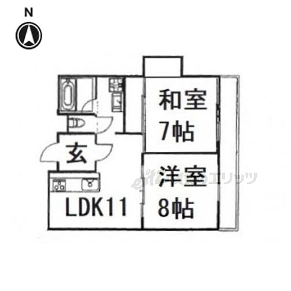 京都府京都市山科区音羽野田町(賃貸マンション2LDK・9階・55.26㎡)の写真 その2