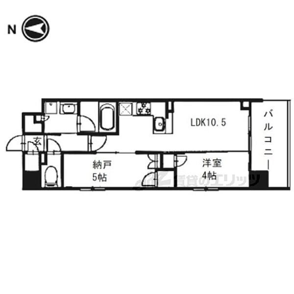 京都府京都市下京区七条通間之町東入材木町(賃貸マンション1LDK・9階・46.42㎡)の写真 その2