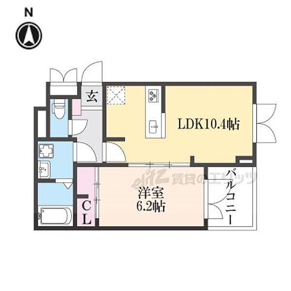 ｈｅａｌ　ｃｏｒｔ Ｋ.Ｎ. 301｜京都府京都市南区吉祥院西浦町(賃貸アパート1LDK・3階・40.14㎡)の写真 その2