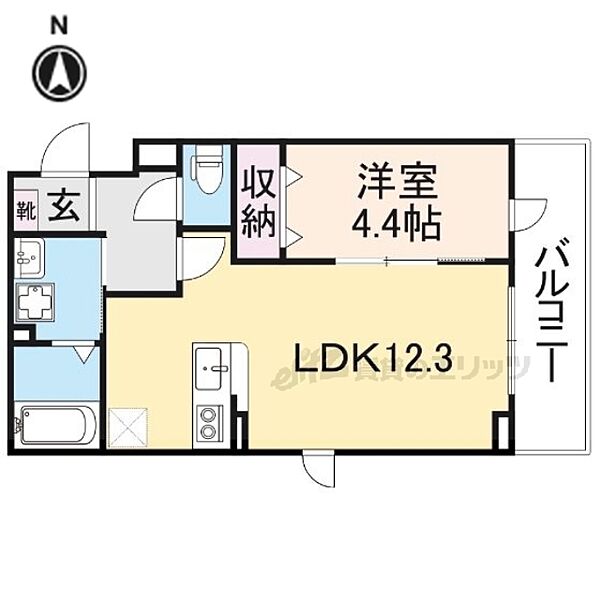 京都府京都市伏見区下鳥羽中三町(賃貸アパート1LDK・2階・39.57㎡)の写真 その2