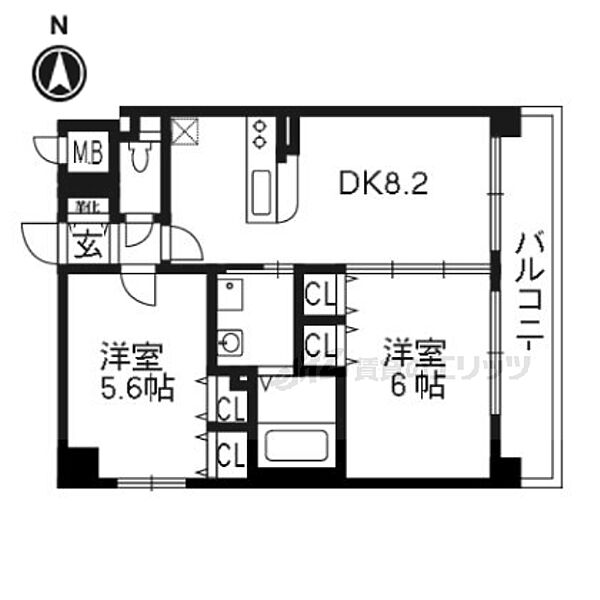 エステムプラザ京都河原町通 ｜京都府京都市下京区紺屋町(賃貸マンション2DK・4階・43.06㎡)の写真 その2