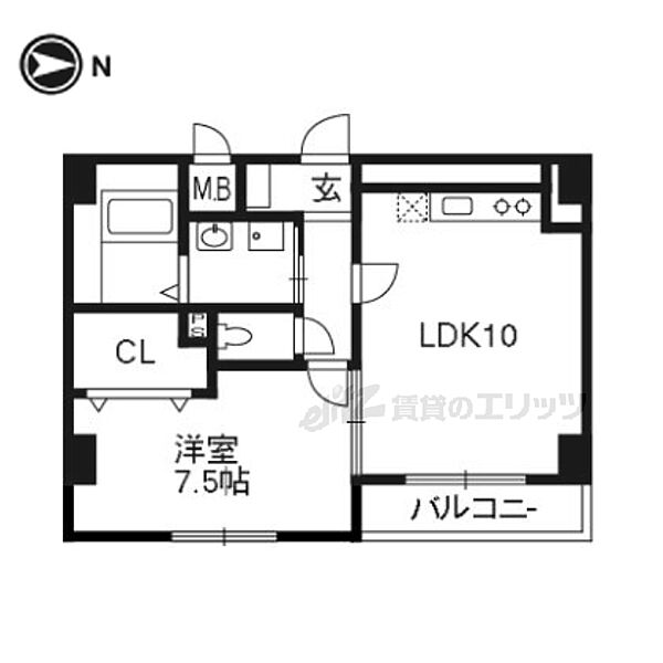 アルディエンテY&J 205｜京都府京都市伏見区久我石原町(賃貸マンション1LDK・2階・42.61㎡)の写真 その2