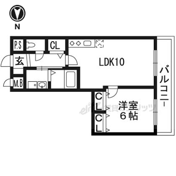 エスポワール 305｜京都府京都市伏見区深草大亀谷万帖敷町(賃貸マンション1LDK・3階・40.28㎡)の写真 その2