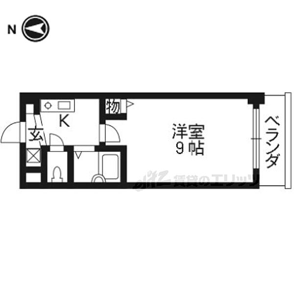 メゾンヤング 3-H｜京都府京都市伏見区両替町１１丁目(賃貸マンション1K・3階・24.00㎡)の写真 その2