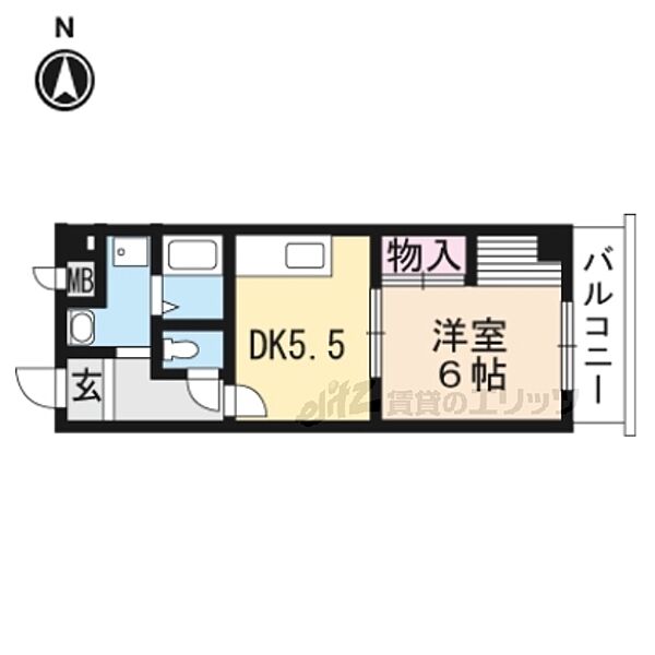 CREST音羽 407｜京都府京都市山科区音羽乙出町(賃貸マンション1DK・4階・33.12㎡)の写真 その2