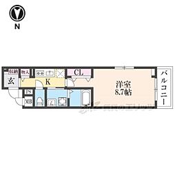 JR東海道・山陽本線 西大路駅 徒歩15分の賃貸アパート 2階1Kの間取り
