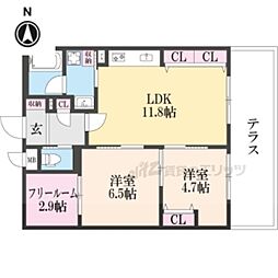 インサイトルポ山科新十条 2LDKの間取図画像