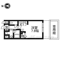 阪急京都本線 大宮駅 徒歩4分の賃貸マンション 1階1Kの間取り