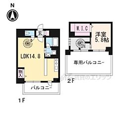 JR東海道・山陽本線 桂川駅 徒歩7分の賃貸マンション 4階1LDKの間取り