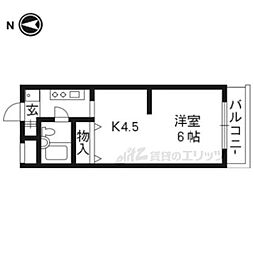 ヴィラビアンカ 1Kの間取図画像
