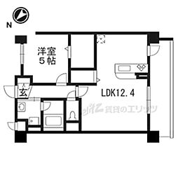 JR東海道・山陽本線 西大路駅 徒歩32分の賃貸マンション 1階1LDKの間取り