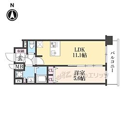 プレサンス十条凛華 1LDKの間取図画像