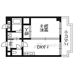 ヴィラージュＫ 2階1DKの間取り