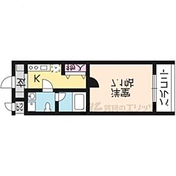 阪急京都本線 大宮駅 徒歩5分の賃貸マンション 3階1Kの間取り
