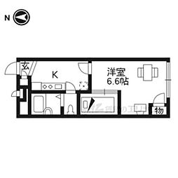 レオパレスおおやぶ2 1Kの間取図画像