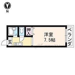 サンテラスリヴェール 1Kの間取図画像