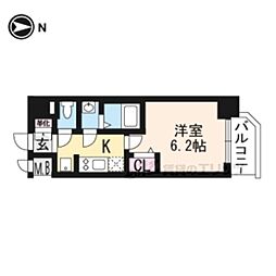 プレサンスTHEKYOTO吉祥院 1Kの間取図画像