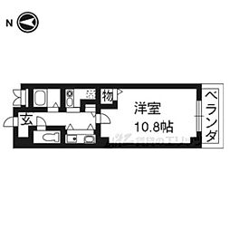 ビレイユ真英河原町 1Kの間取図画像