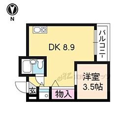 六条ハイツ 1LDKの間取図画像