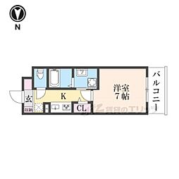 BERG FUJINOMORI 1Kの間取図画像