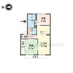 ビューハイツ小野 2LDKの間取図画像