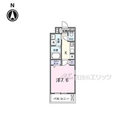 クレール蒼天 1Kの間取図画像