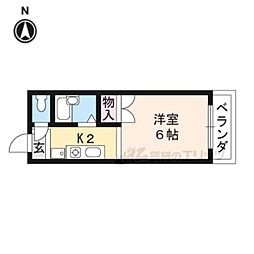 ブリックフォートアシハラ 1Kの間取図画像