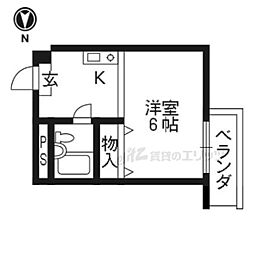 ピアシティー司 1Kの間取図画像