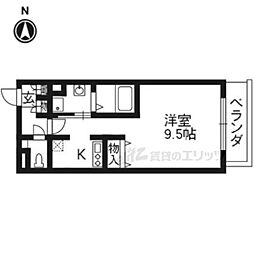 ヴァン・ヴェール 1Kの間取図画像