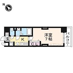 Luxe京都西大路 1Kの間取図画像