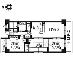 オリュザ西大手 3LDKの間取図画像