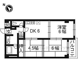 ヴィエント・だいご 3DKの間取図画像