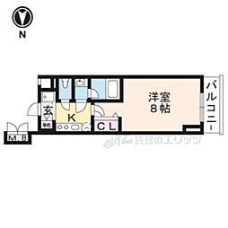 ヴィラ岡崎神宮 1Kの間取図画像