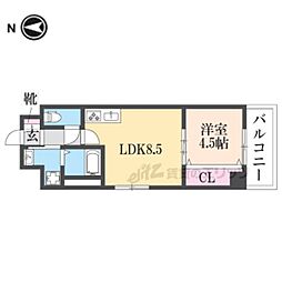 クレマチス28 1DKの間取図画像