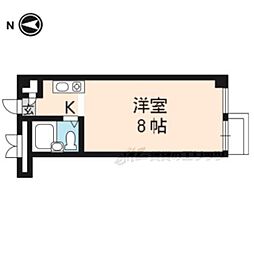 ドミール桂 ワンルームの間取図画像