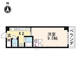 オードヴィー槇島 1Kの間取図画像