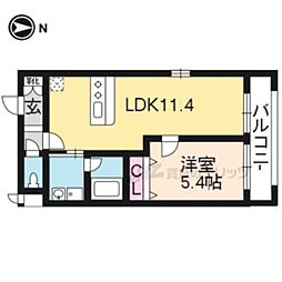 シルクシティ御所西 1LDKの間取図画像