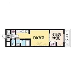 A-mon壬生高樋 1DKの間取図画像