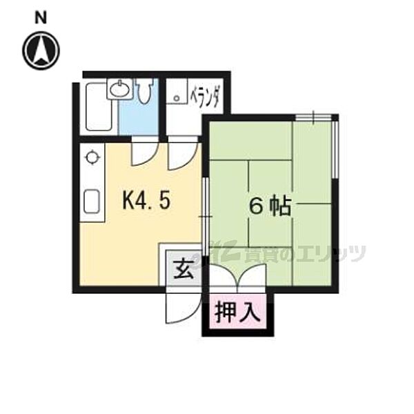 五十川ビル 402｜京都府京都市下京区梅小路高畑町(賃貸マンション1DK・4階・20.00㎡)の写真 その2