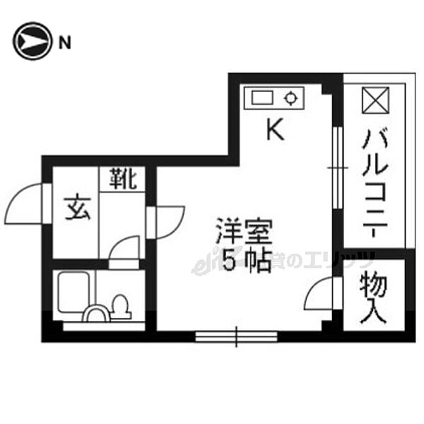 京都府向日市寺戸町二枚田(賃貸マンション1R・2階・14.00㎡)の写真 その2