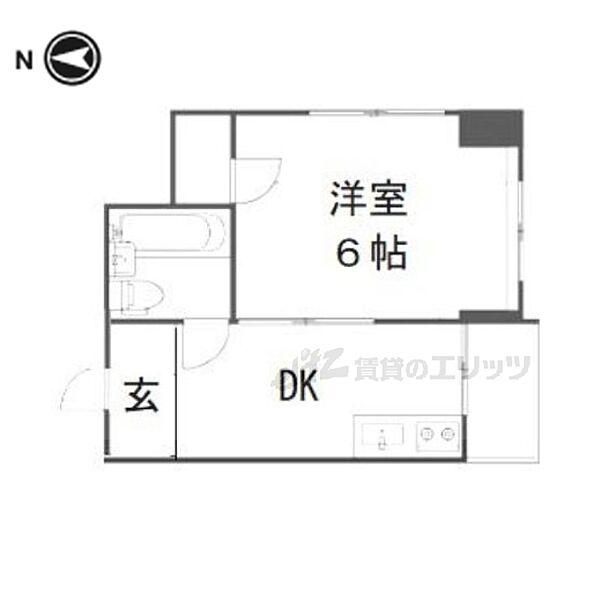 シャロン五十川II 501｜京都府京都市下京区七条御所ノ内本町(賃貸マンション1DK・5階・25.00㎡)の写真 その2