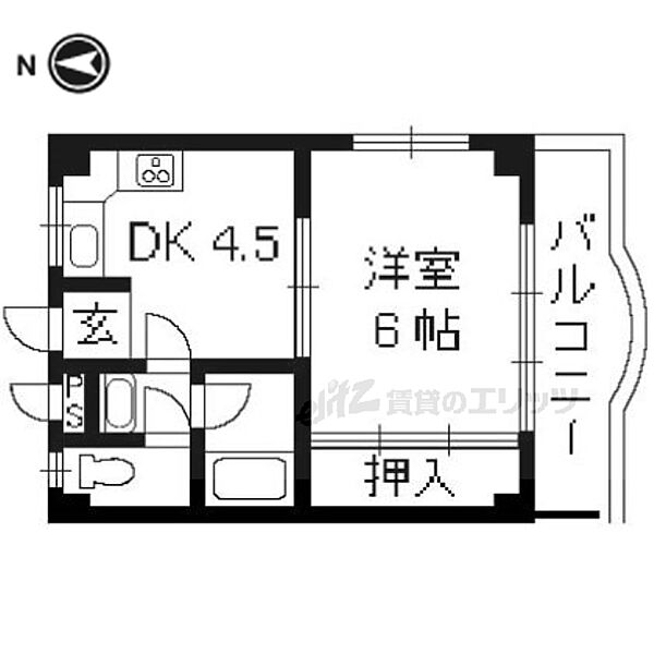 エステート京和 103｜京都府京都市山科区大宅早稲ノ内町(賃貸マンション1DK・1階・21.59㎡)の写真 その2