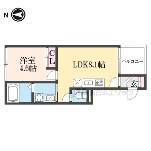 京都府京都市伏見区深草五反田町(賃貸アパート1DK・2階・30.41㎡)の写真 その2