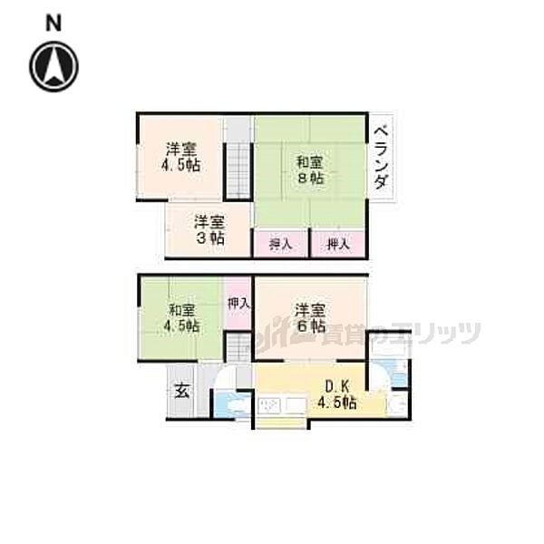 井ノ内上印田7-30貸家 ｜京都府長岡京市井ノ内上印田町(賃貸一戸建5K・--・66.64㎡)の写真 その2