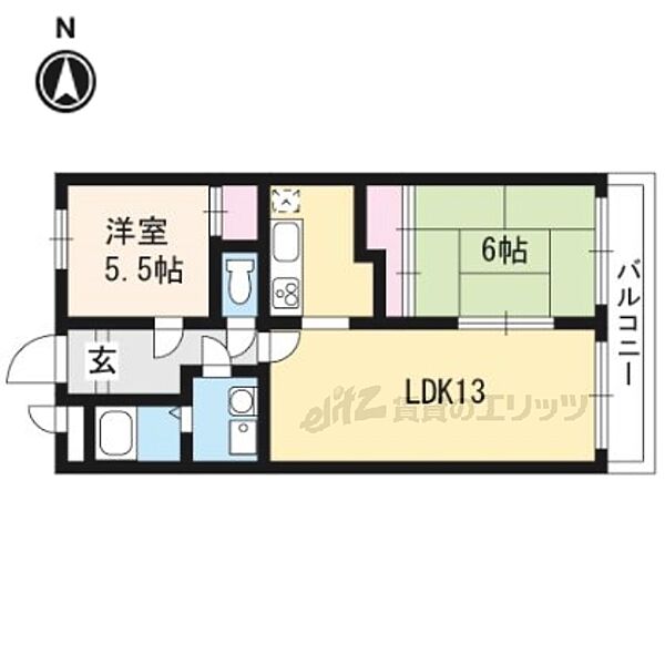 ジェンティールアドニス 305｜京都府京都市南区吉祥院西ノ庄淵ノ西町(賃貸マンション2LDK・3階・54.96㎡)の写真 その2